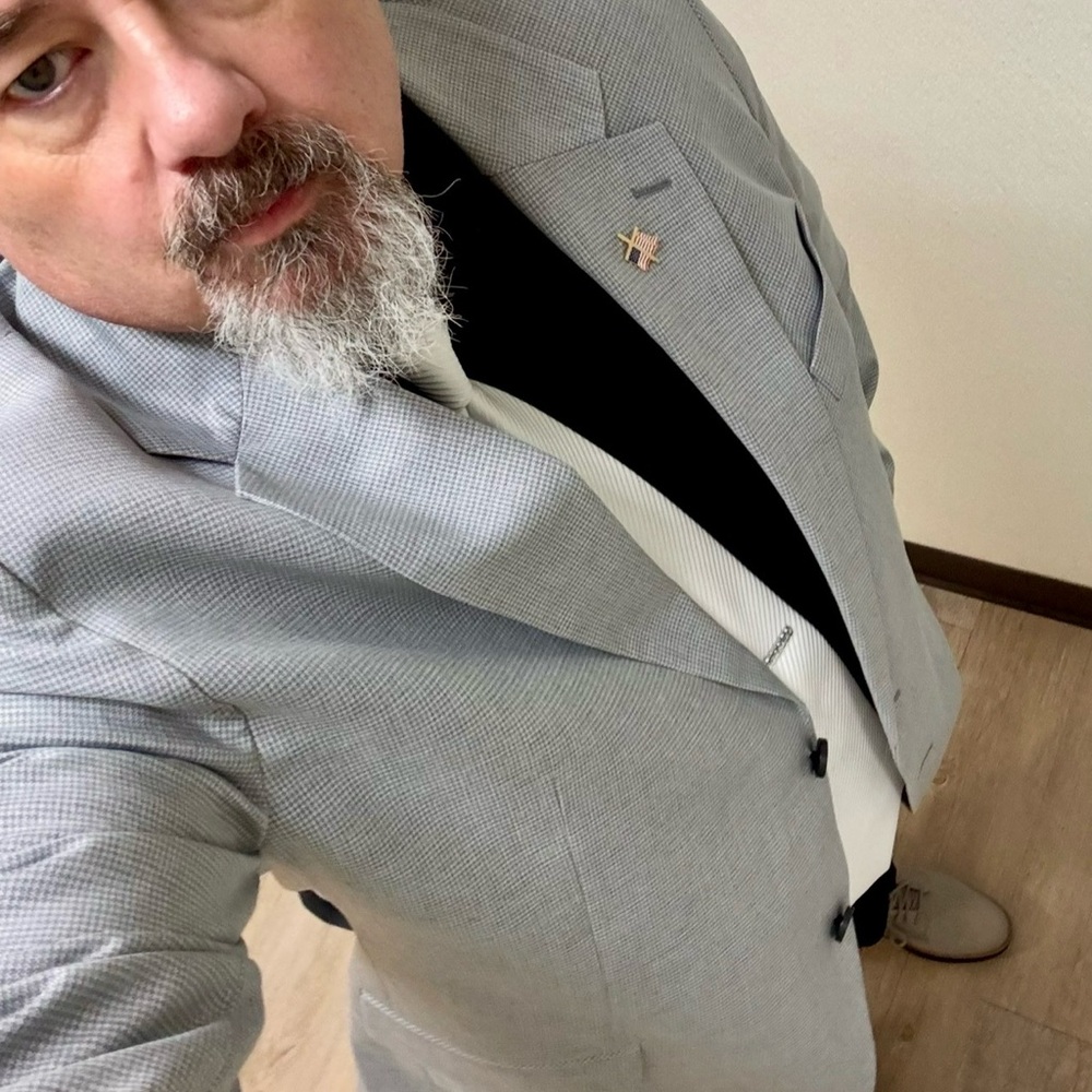 Haggar J.M. Haggar Blazer 50S Silver/Grey Sport Coat Tailored Fit 23” Sleeve - Picture 12 of 16